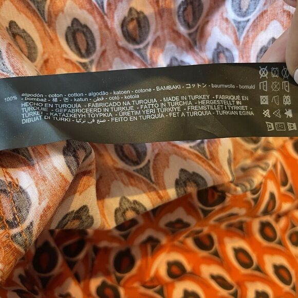 NWT ZARA Dress Brigitte Mini Belted Orange Printed Pockets Sz. XXL - Picture 13 of 14